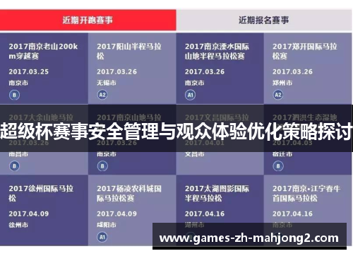 超级杯赛事安全管理与观众体验优化策略探讨